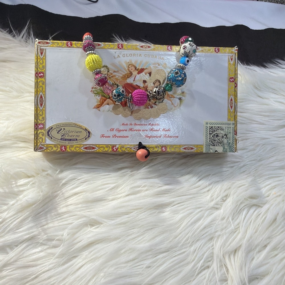 Hand-made Purses From upcycled‎ Cigar Boxes Super Cool Beaded Handle 1/kind Gift
